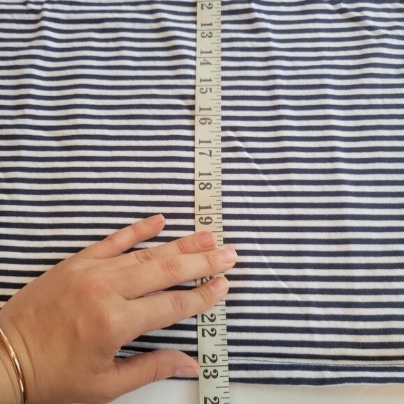 ELLA Moss Top T-shirt Size XXL Short Sleeves Striped Blue/white - Picture 4 of 5